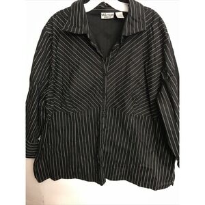 Millennium stretch size 22‎ black stripe blouse 3/4 sleeves top